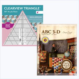 ABC 3-D Tumbling Blocks Book with 8″ Clearview Triangle Ruler