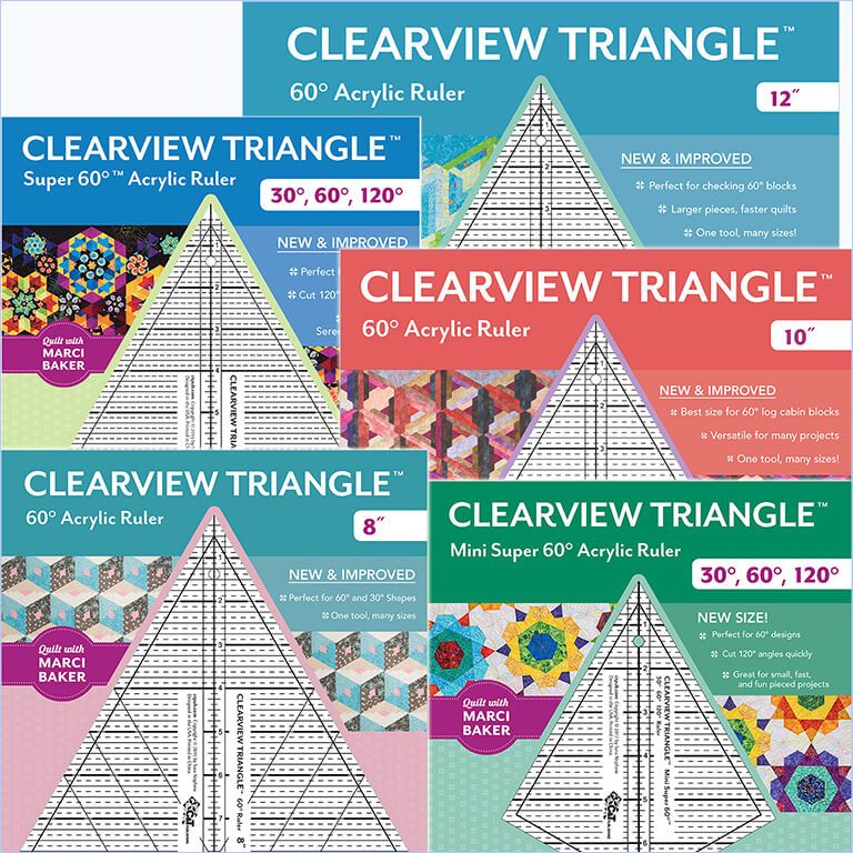 Clearview Triangle™ Ruler Set: 8, 10, 12, Super 60, Mini Super 60