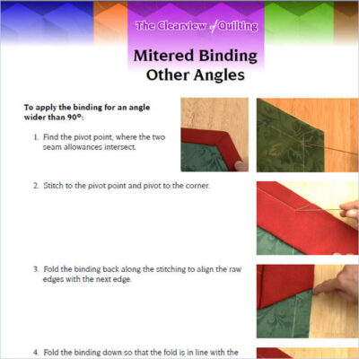 Handout for Video: Mitered Binding for Other Angles